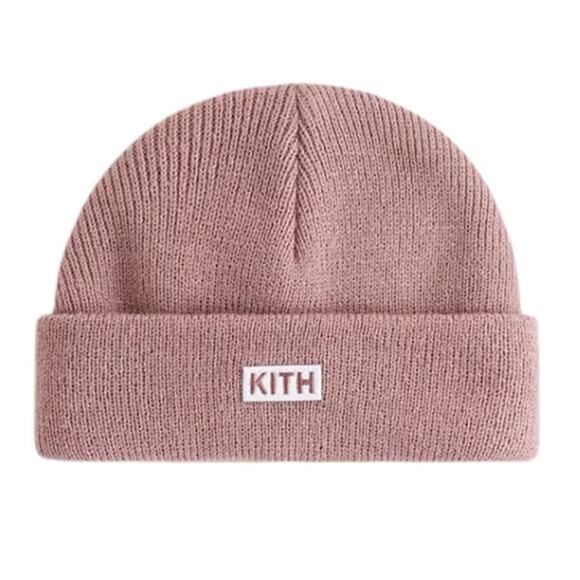Kith Hat One Size Dusty Quartz Baby Classic Logo Ribbed Beanie NWT - Picture 1 of 10